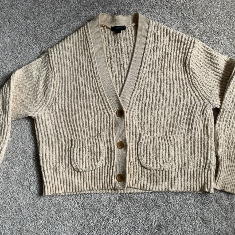 JCrew cotton cropped cardigan